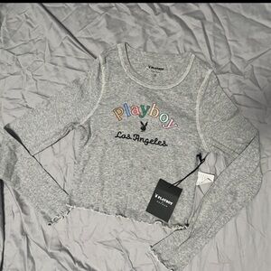 PlayBoy Cropped Long Sleeve Top